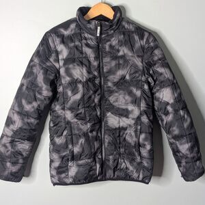 GERRY Kid's Unisex Puffer Black Grey Tie Dye Camo Winter Jacket Size L 14 16